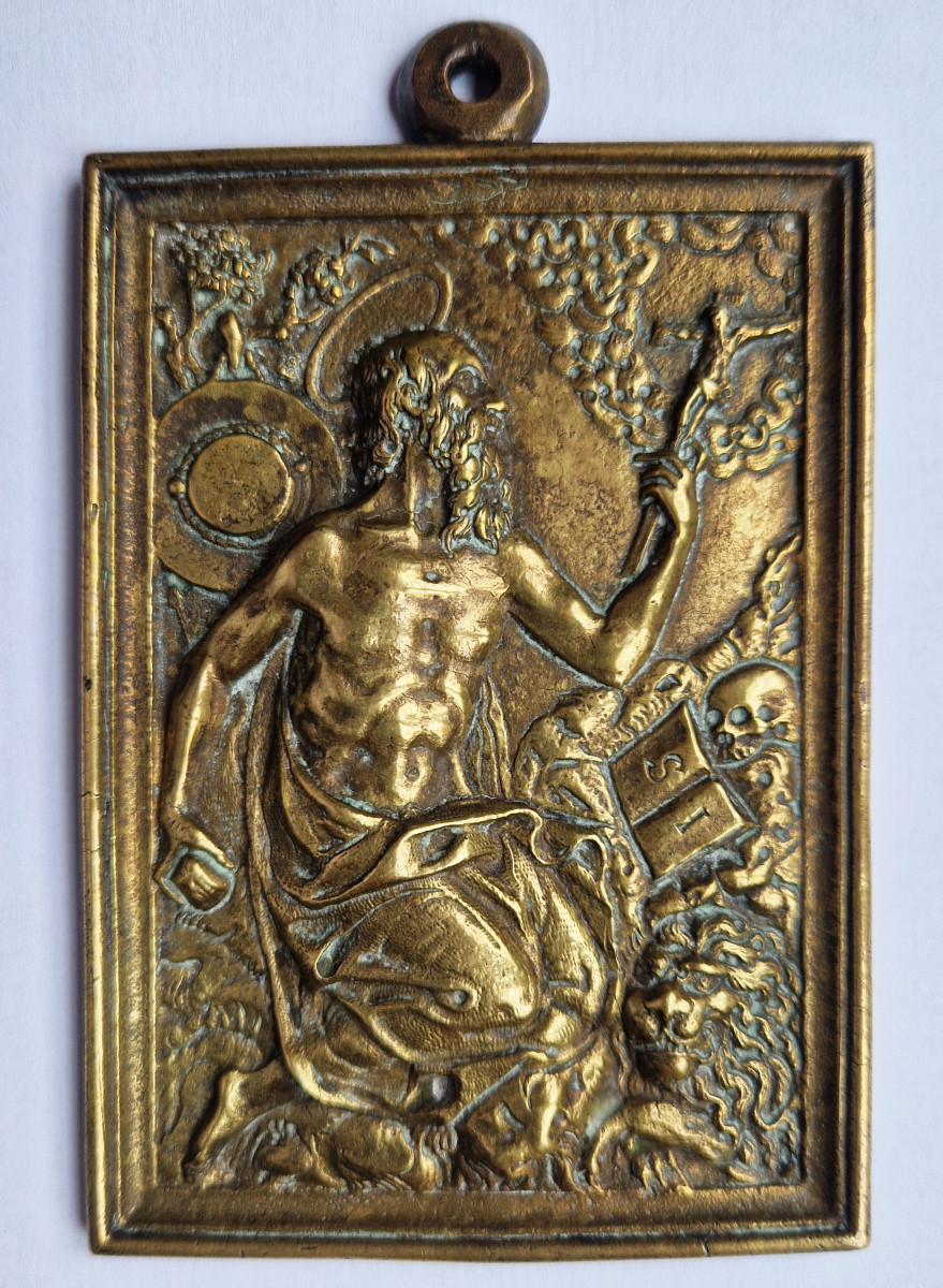 Saint Jérôme au Désert - Bas-relief en bronze coulé - Espagne, début du XVIIe siècle 