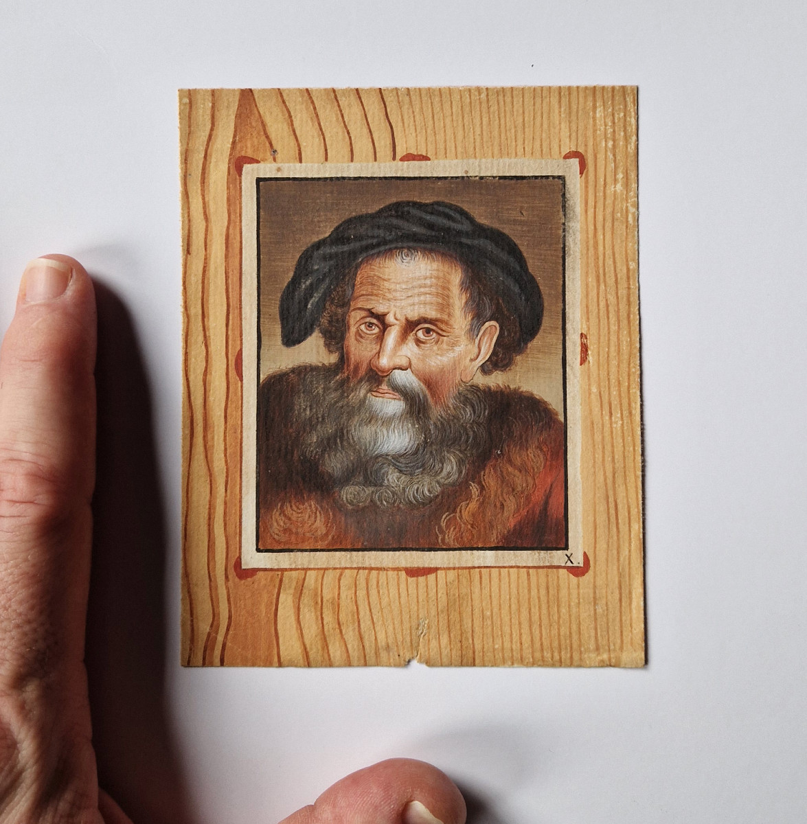 Dessin École française fin du XVIIIe siècle Trompe-l’œil d’un « dessin » sur fond de bois -photo-6