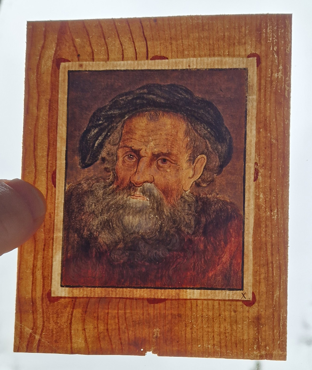 Dessin École française fin du XVIIIe siècle Trompe-l’œil d’un « dessin » sur fond de bois -photo-8
