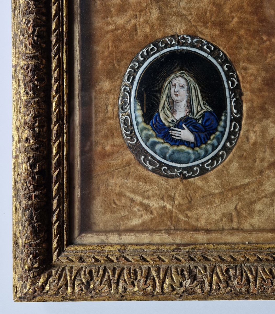 Plaque émaillée de Limoges représentant la Vierge Marie, attr à Jacques Laudin II (c.1663-1729)-photo-2