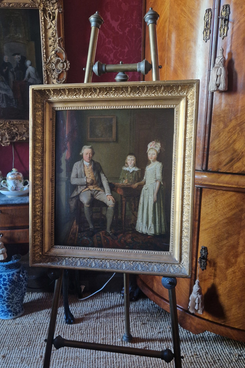 18th Century Old Master Painting English School, Circa 1775 - Conversation Piece-photo-4