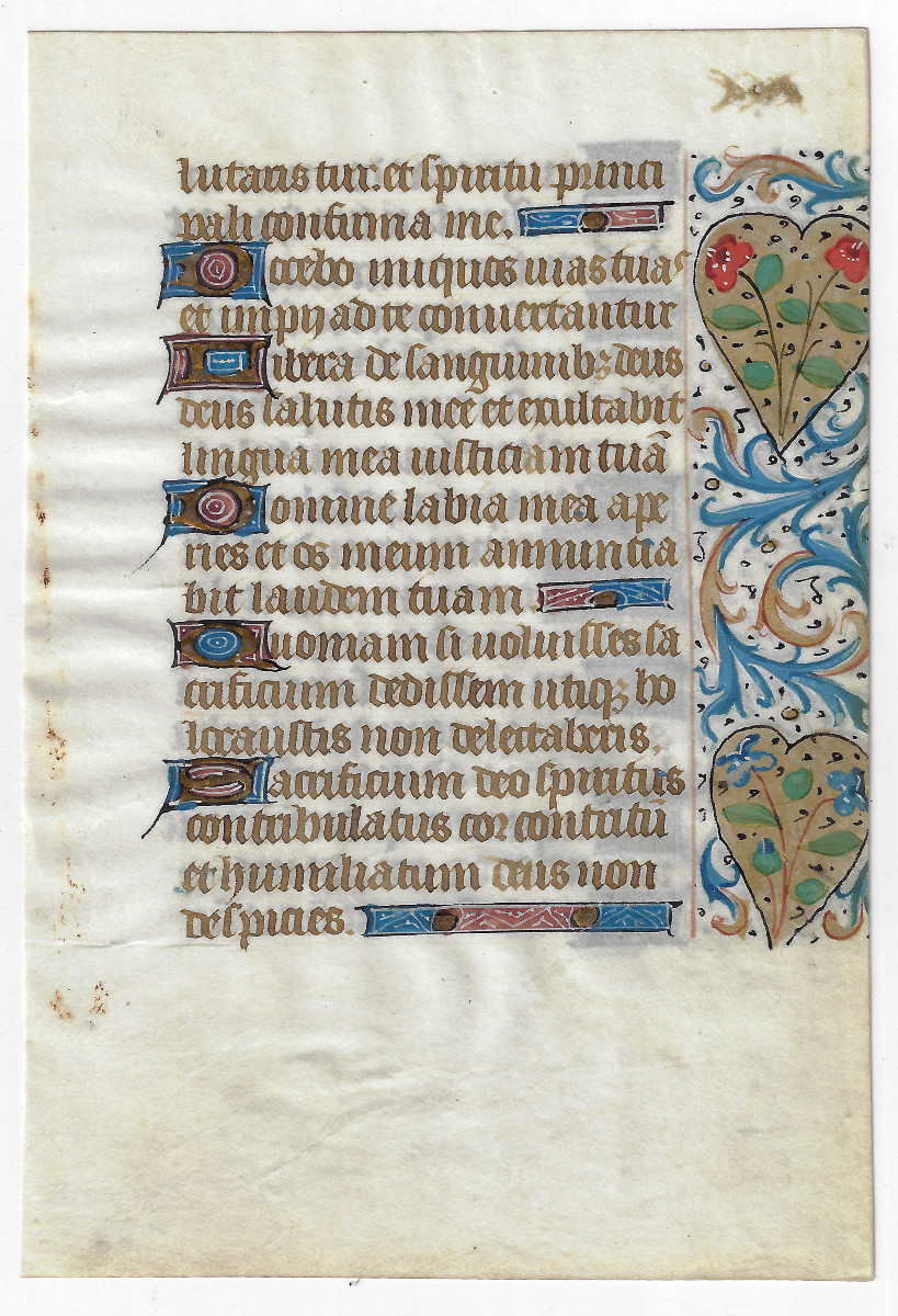 Page enluminée d'un livre d'heures - XVe siècle probablement France ou Flandres  -photo-2