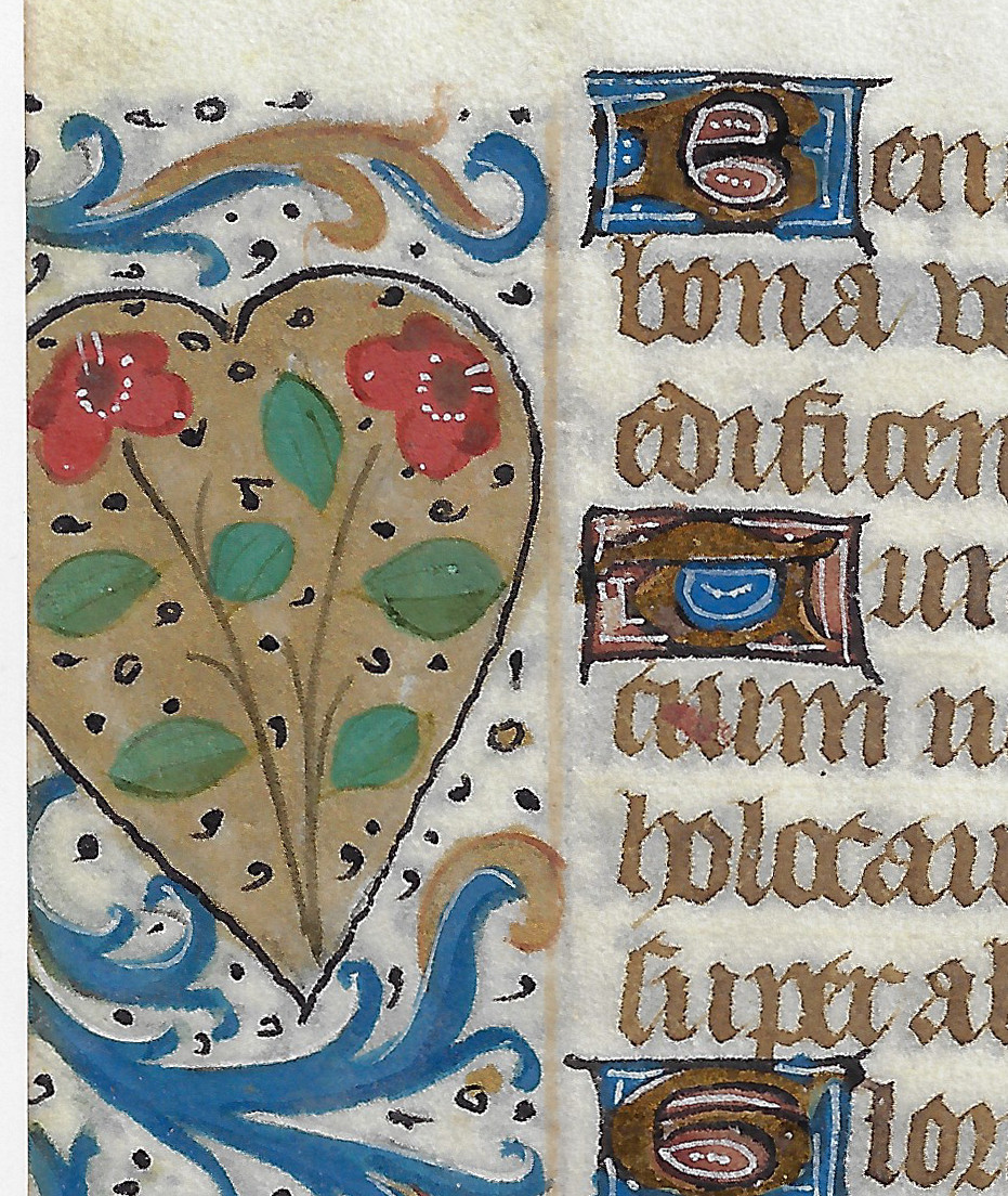 Page enluminée d'un livre d'heures - XVe siècle probablement France ou Flandres  -photo-3