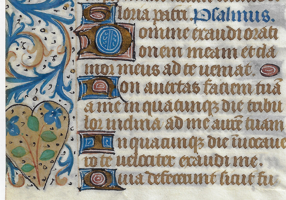 Page enluminée d'un livre d'heures - XVe siècle probablement France ou Flandres  -photo-4