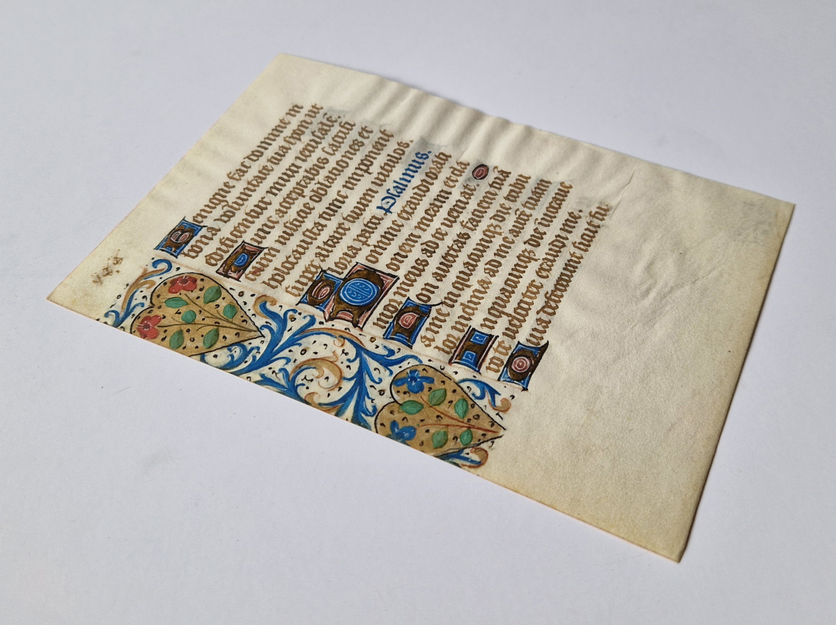 Page enluminée d'un livre d'heures - XVe siècle probablement France ou Flandres  -photo-4
