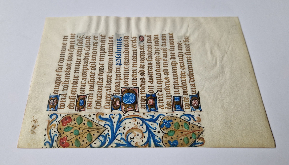 Page enluminée d'un livre d'heures - XVe siècle probablement France ou Flandres  -photo-5