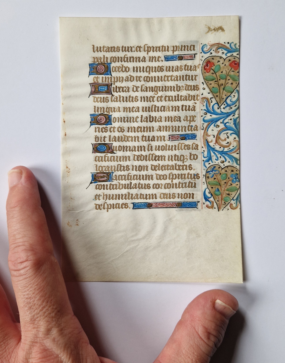 Page enluminée d'un livre d'heures - XVe siècle probablement France ou Flandres  -photo-6
