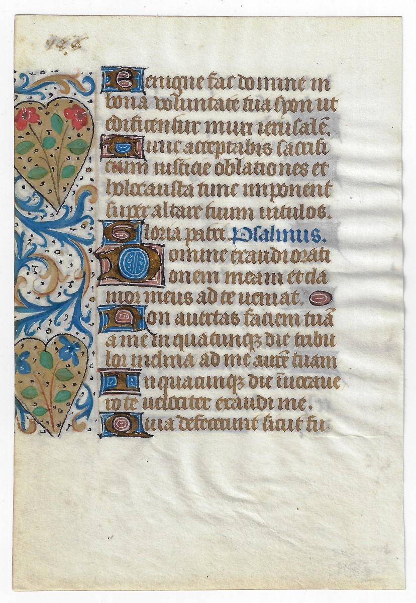 Page enluminée d'un livre d'heures - XVe siècle probablement France ou Flandres  