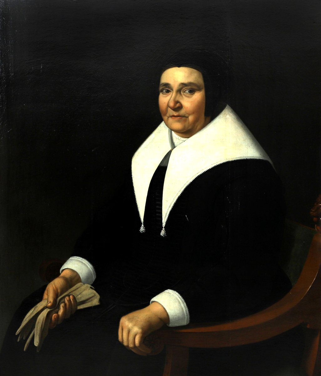 17th C Old Master Painting By Cornelis De Man (delft 1621-1706) Portrait Of A Lady - Dated 1659-photo-2