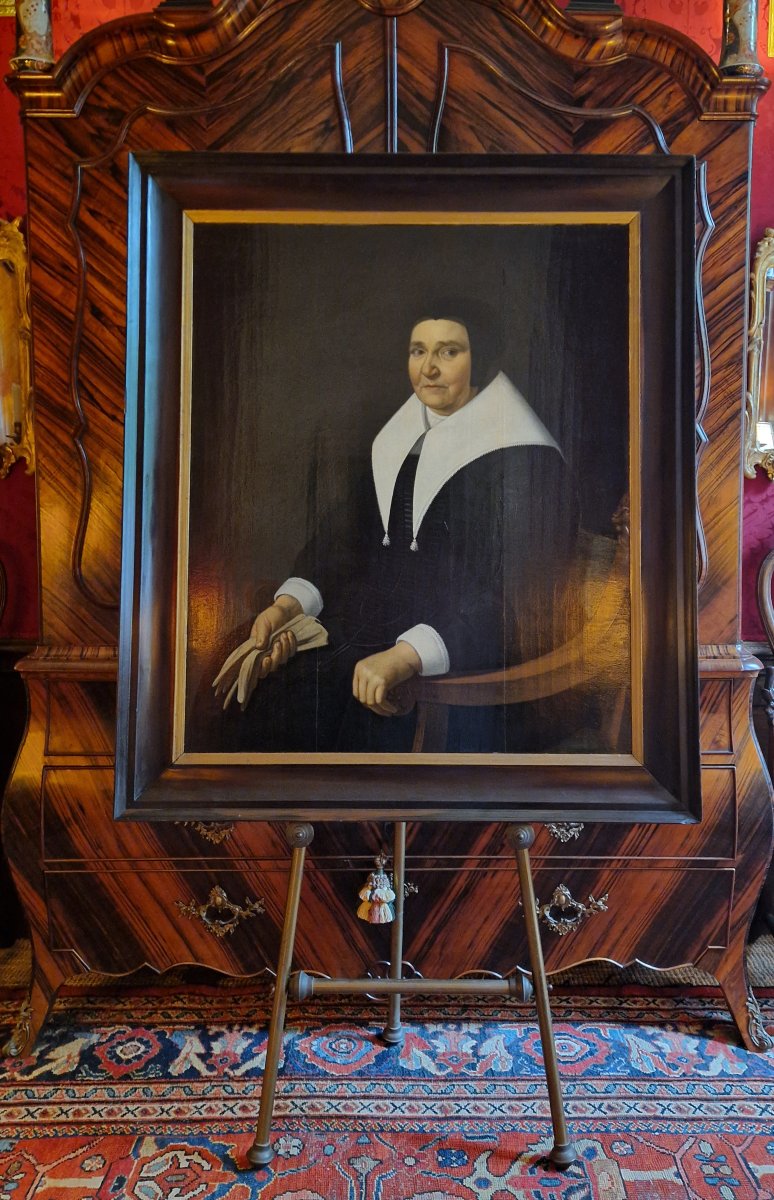 17th C Old Master Painting By Cornelis De Man (delft 1621-1706) Portrait Of A Lady - Dated 1659-photo-3