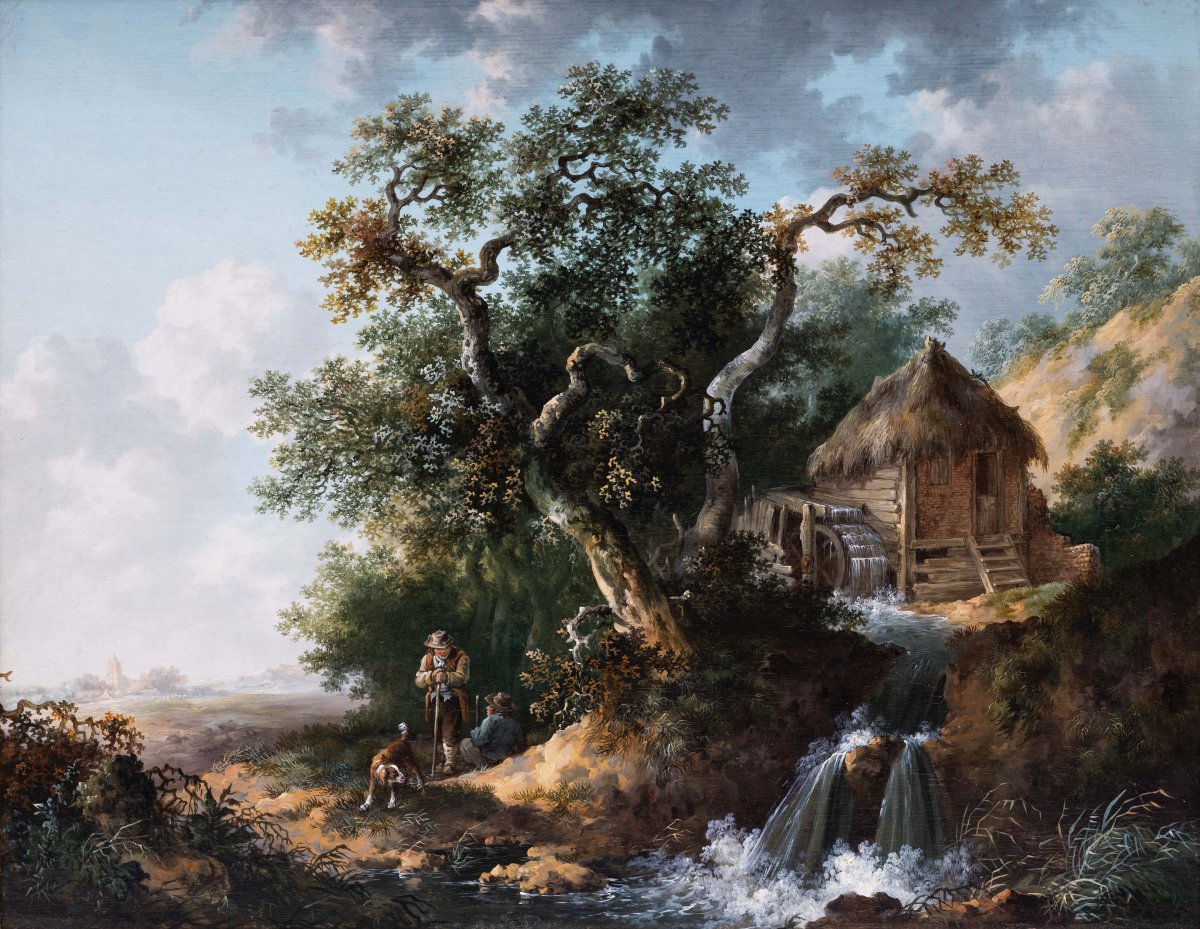 Tableau ancien XVIIIe par Andries Vermeulen (Dordrecht 1763–1814)  Paysage-photo-2