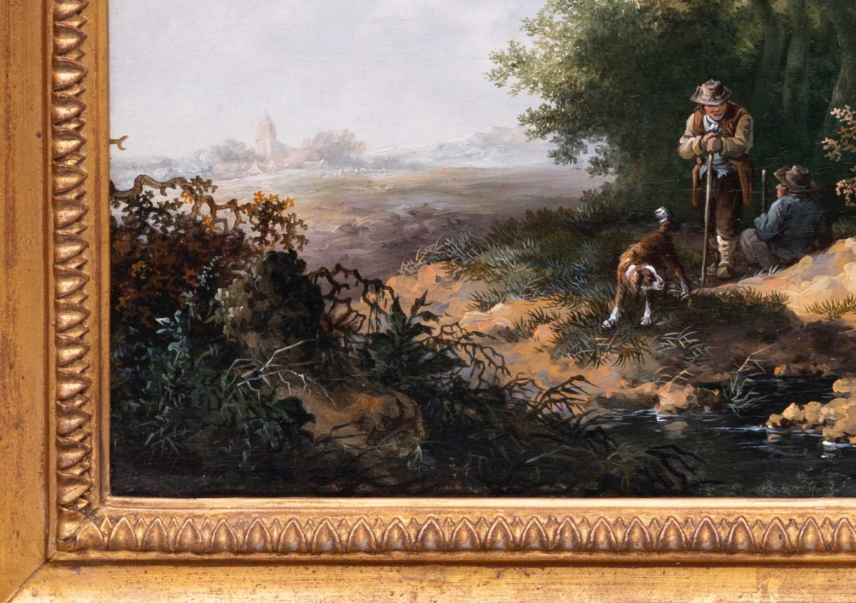 Tableau ancien XVIIIe par Andries Vermeulen (Dordrecht 1763–1814)  Paysage-photo-1