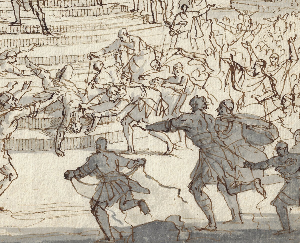 17th-c Dutch Old Master Drawing By Jan Luyken (amsterdam, 1649–1712) Aelius Sejanus  -photo-3