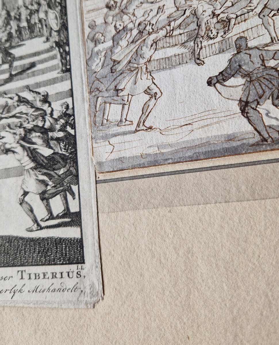 17th-c Dutch Old Master Drawing By Jan Luyken (amsterdam, 1649–1712) Aelius Sejanus  -photo-3