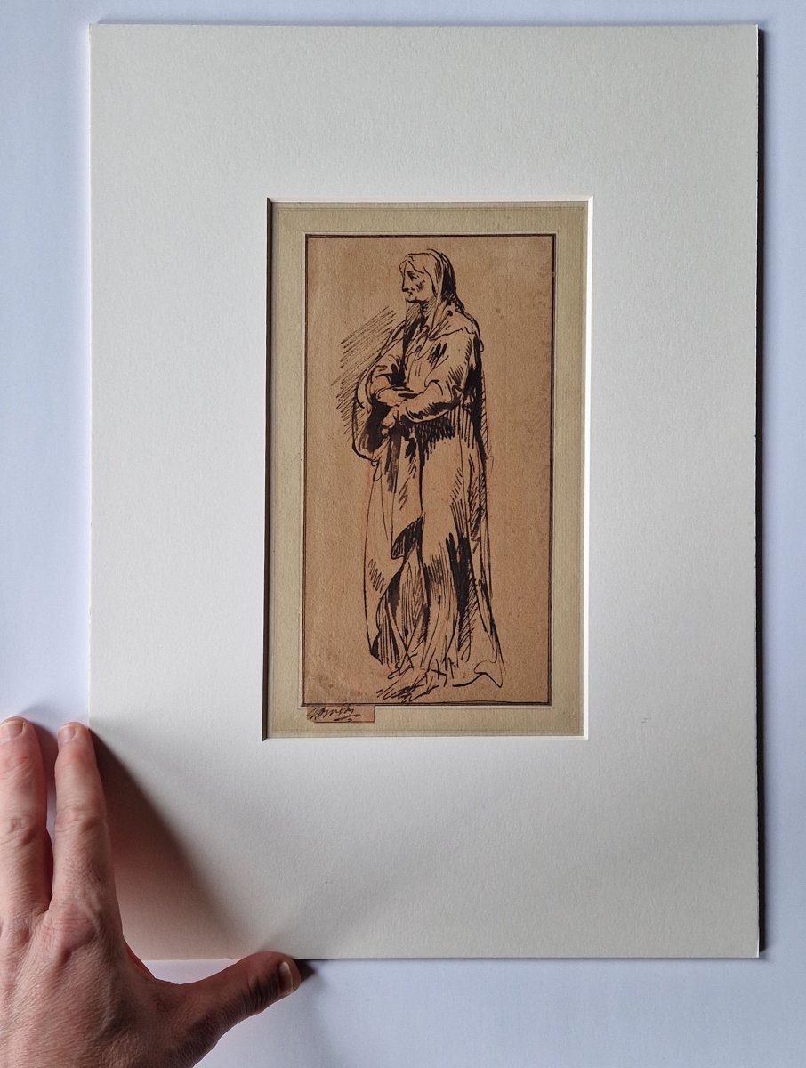 18th Century Dutch Old Master Drawing By Jacob De Wit (amsterdam 1695–1754) Winter  -photo-2