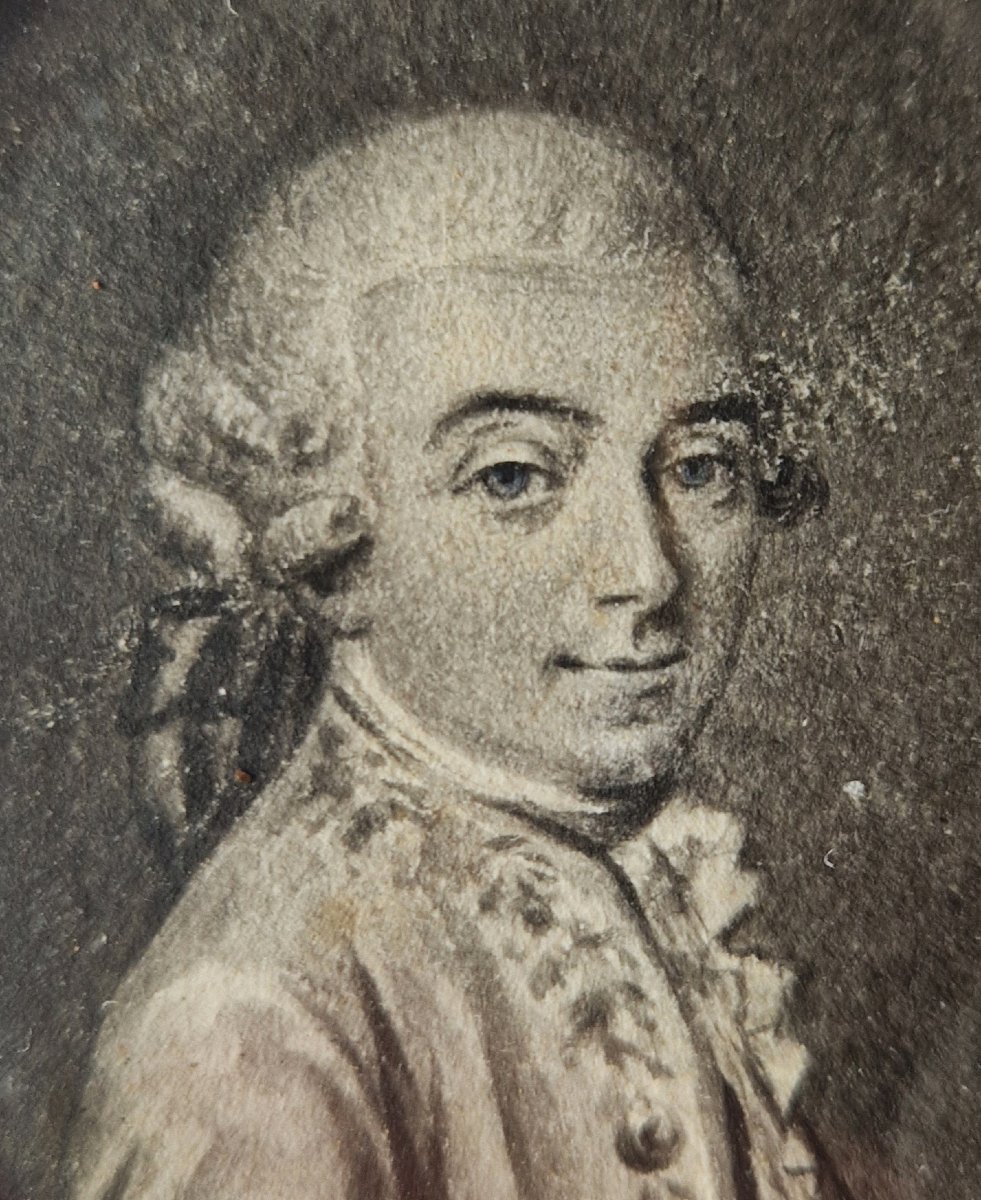 French Or German School, Ca. 1775  Miniature Portrait Of A Gentleman In Grisaille-photo-3