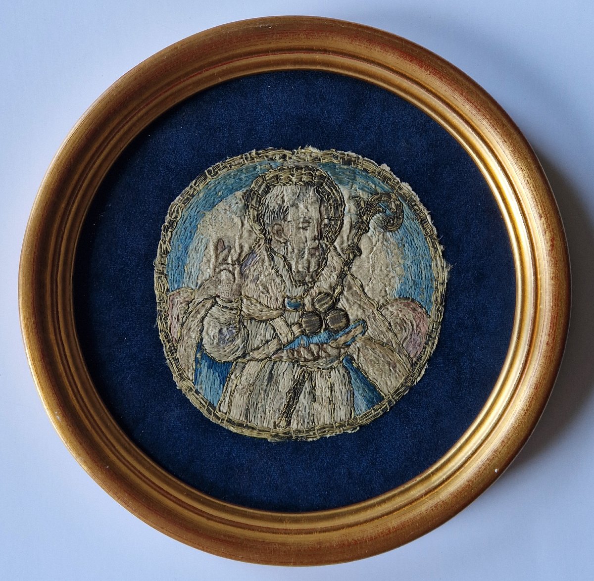 Médaillon d'orfroi brodé Saint Étienne, Italie ou Espagne, vers 1575  -photo-1
