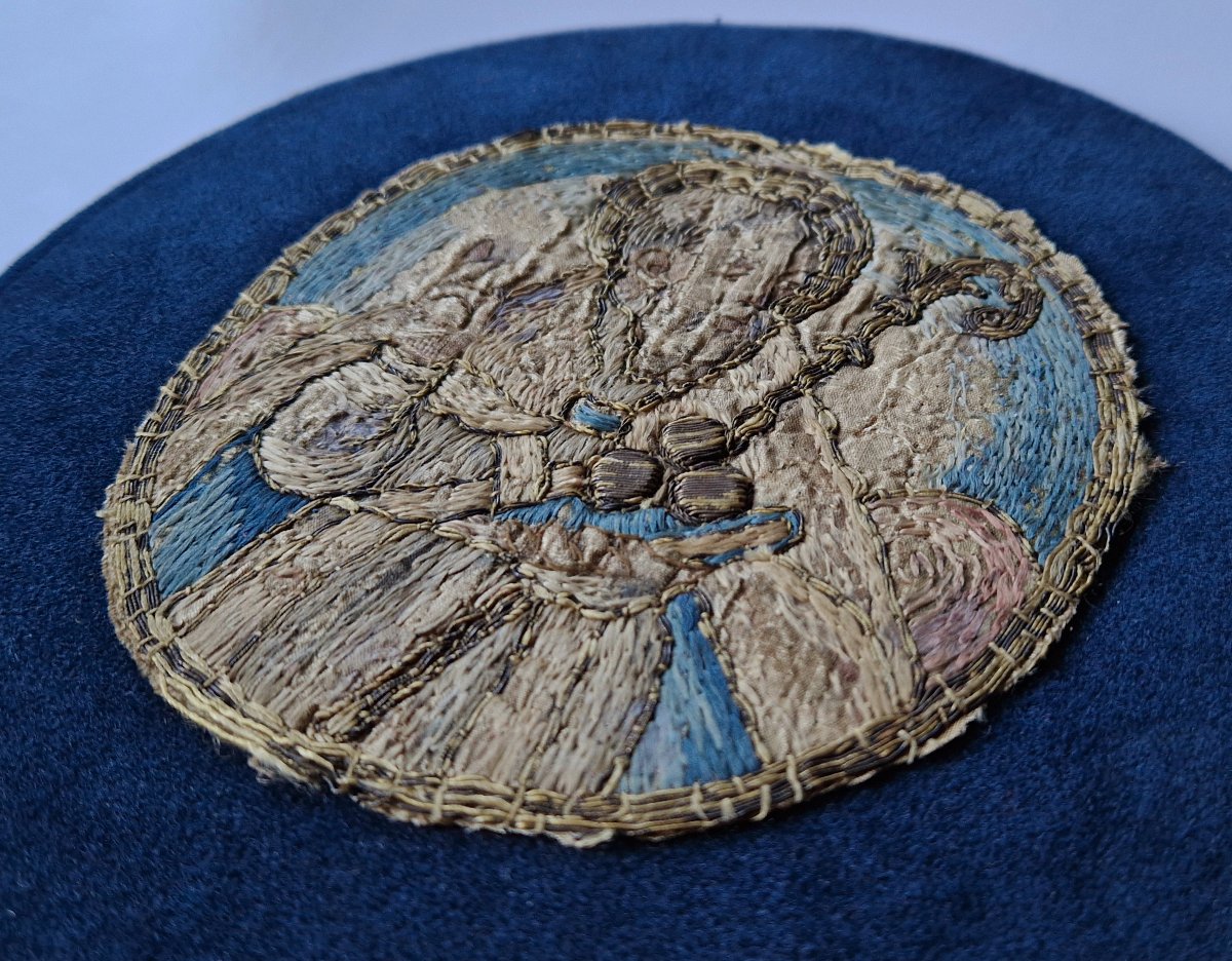 Médaillon d'orfroi brodé Saint Étienne, Italie ou Espagne, vers 1575  -photo-3