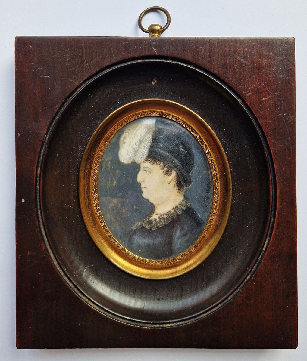 Dutch Portrait Miniature Of A Lady By Jan Hendrik Matthijsen (1777–1855)  