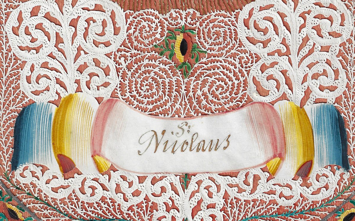 Decoupage Cut-out Of Saint Nicholas, Known As A “canivet,” Late 18th Century Prob. German-photo-3
