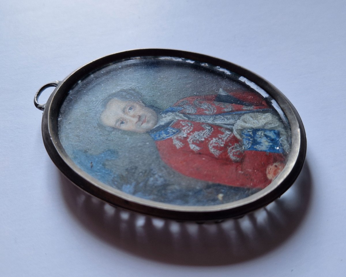 Portrait en miniature d'officier militaire, vers 1760, probablement allemande  -photo-3