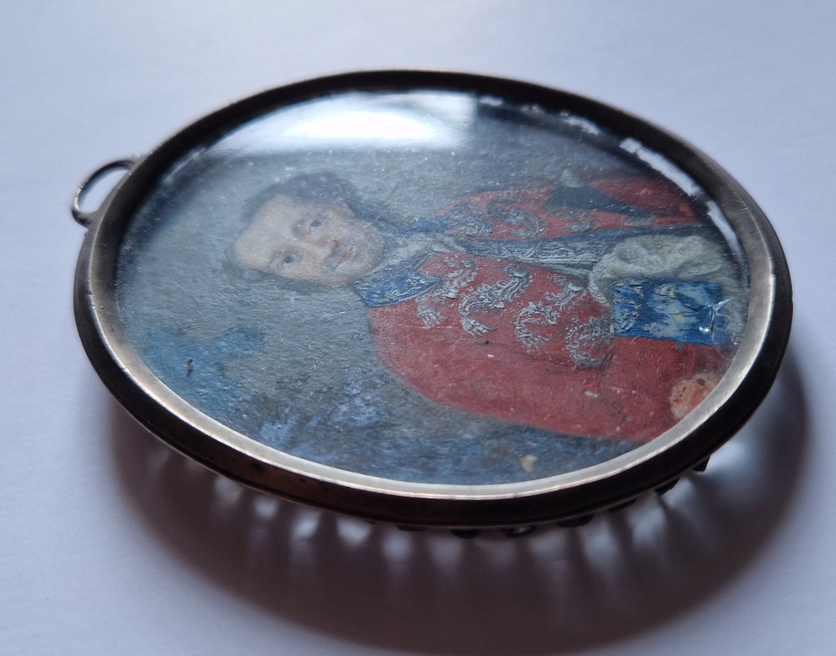 Portrait en miniature d'officier militaire, vers 1760, probablement allemande  -photo-4
