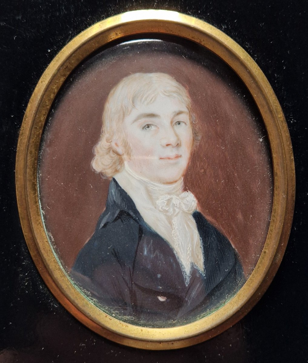 École anglaise, vers 1790 Portrait en miniature d'un gentilhomme 