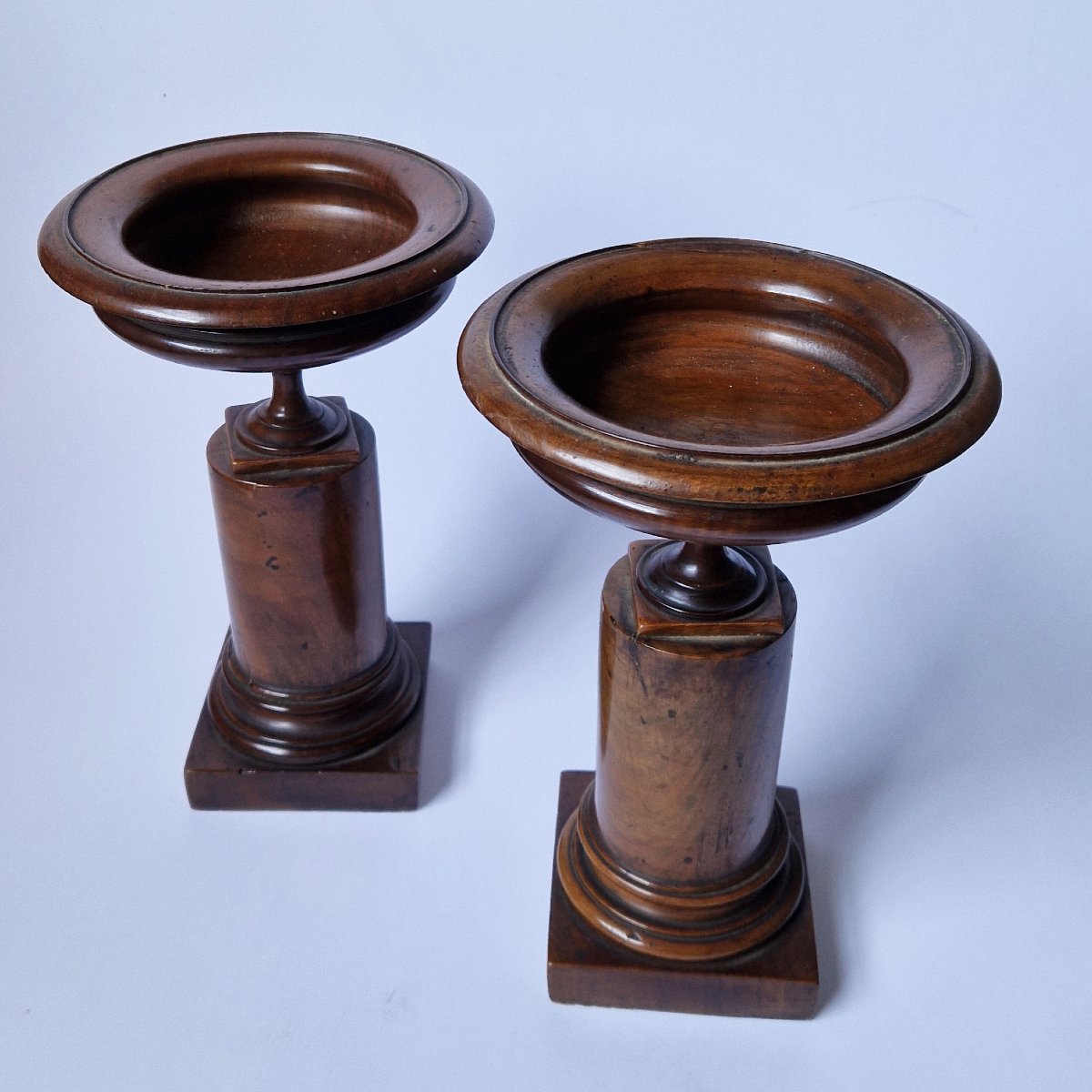 A 19th Century Pair Of Mahogany Grand Tour Tazzas, Circa 1850-photo-3