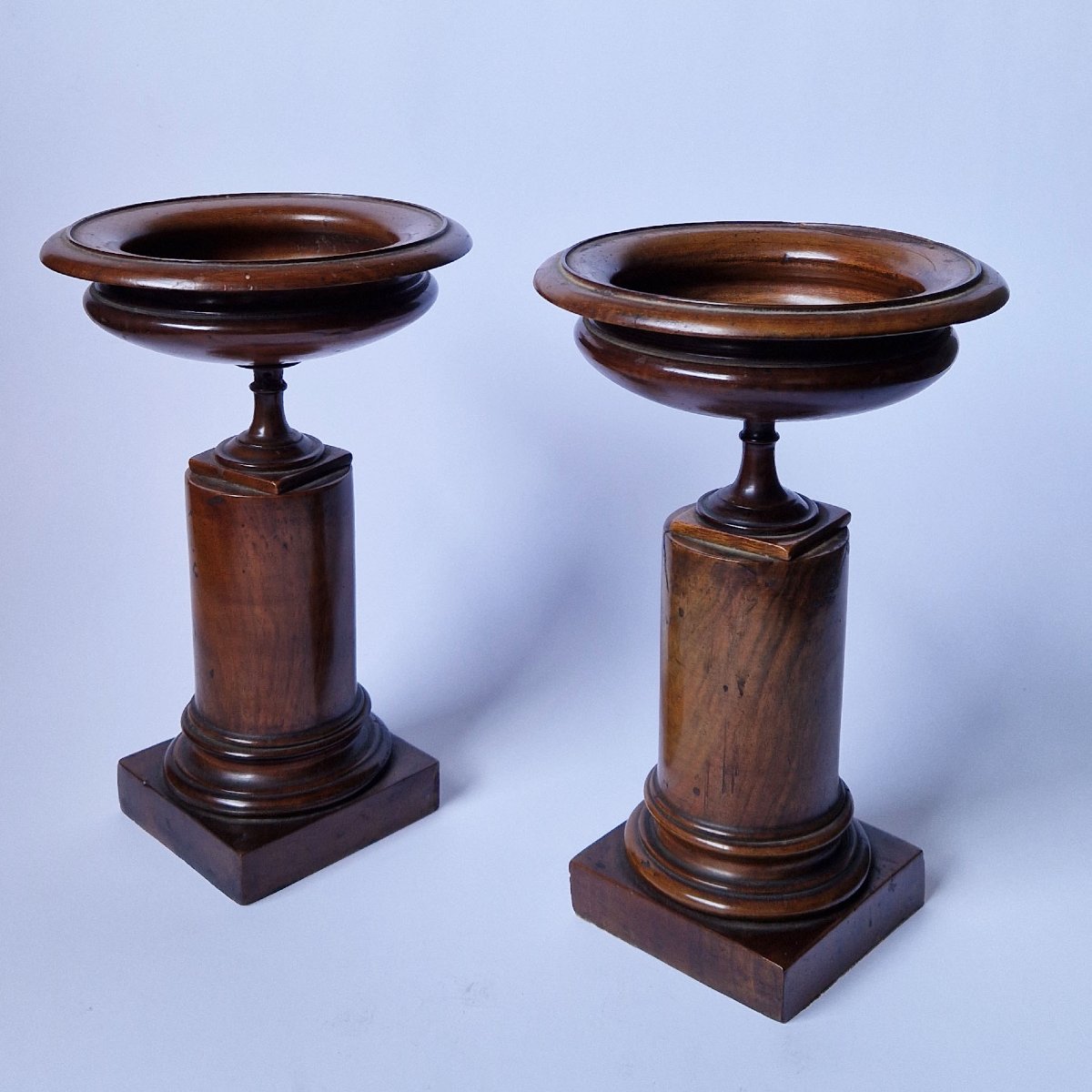A 19th Century Pair Of Mahogany Grand Tour Tazzas, Circa 1850-photo-4