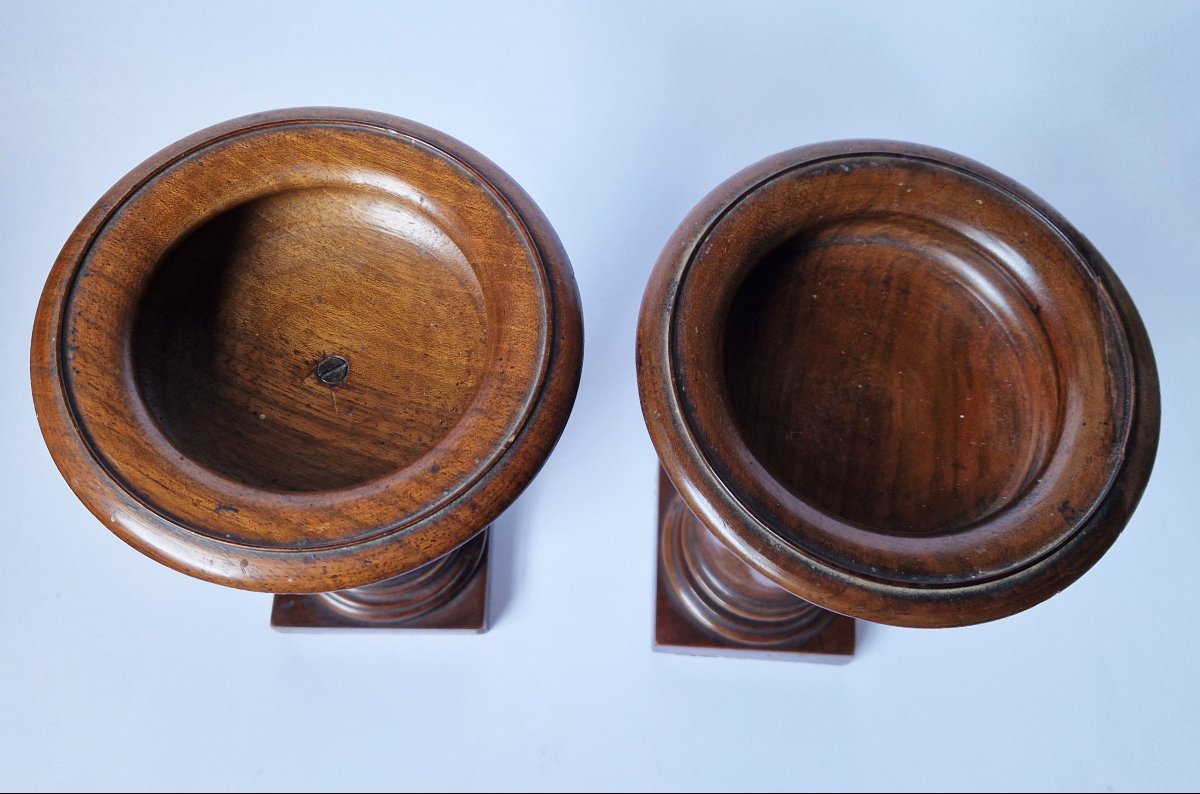 A 19th Century Pair Of Mahogany Grand Tour Tazzas, Circa 1850-photo-4
