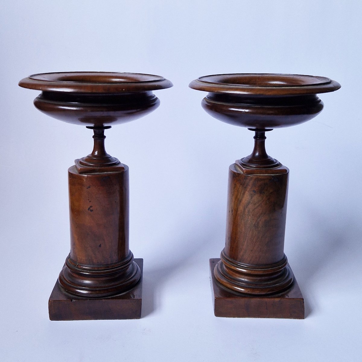 A 19th Century Pair Of Mahogany Grand Tour Tazzas, Circa 1850-photo-8