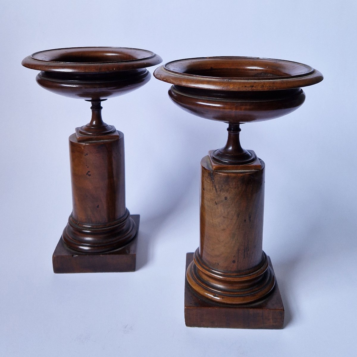A 19th Century Pair Of Mahogany Grand Tour Tazzas, Circa 1850