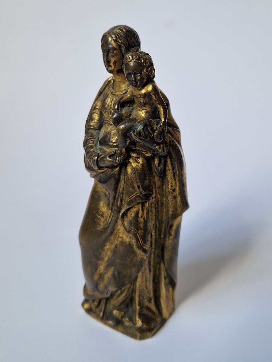 Flemish School, Early 17th Century - The Virgin And Child - Partially Gilded Bronze-photo-2