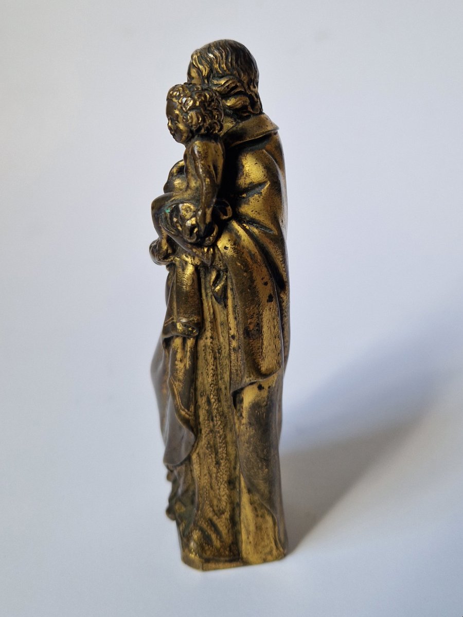 Flemish School, Early 17th Century - The Virgin And Child - Partially Gilded Bronze-photo-3