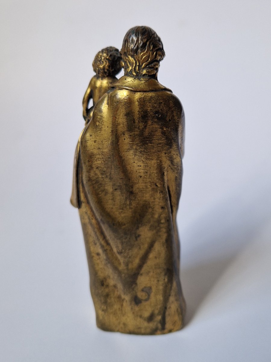 Flemish School, Early 17th Century - The Virgin And Child - Partially Gilded Bronze-photo-1