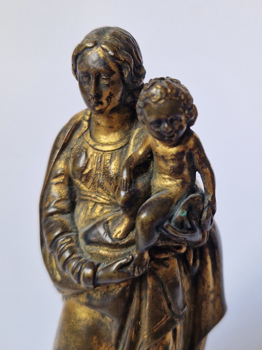 Flemish School, Early 17th Century - The Virgin And Child - Partially Gilded Bronze-photo-4