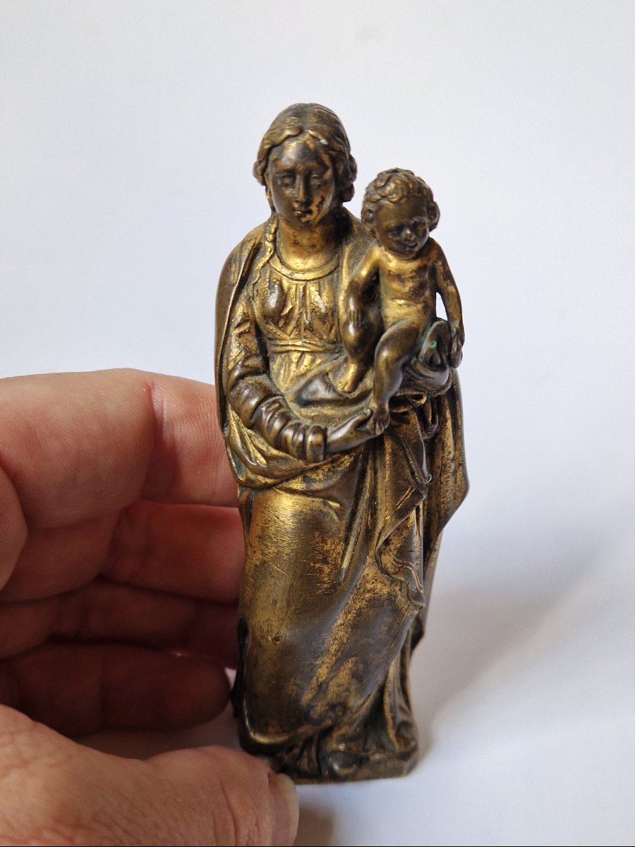 Flemish School, Early 17th Century - The Virgin And Child - Partially Gilded Bronze-photo-6