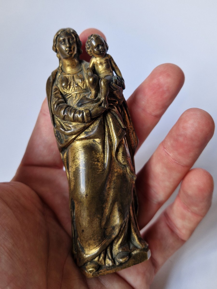 Flemish School, Early 17th Century - The Virgin And Child - Partially Gilded Bronze-photo-7