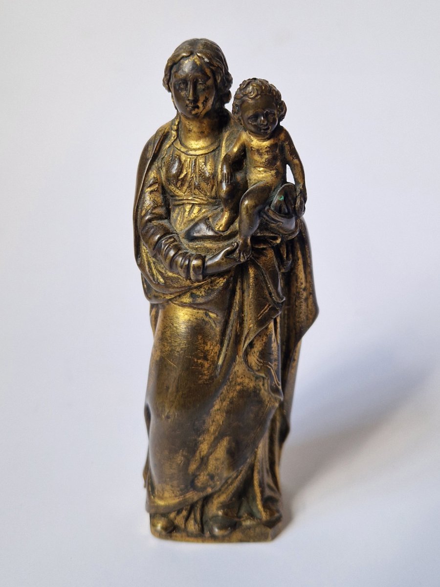 Flemish School, Early 17th Century - The Virgin And Child - Partially Gilded Bronze