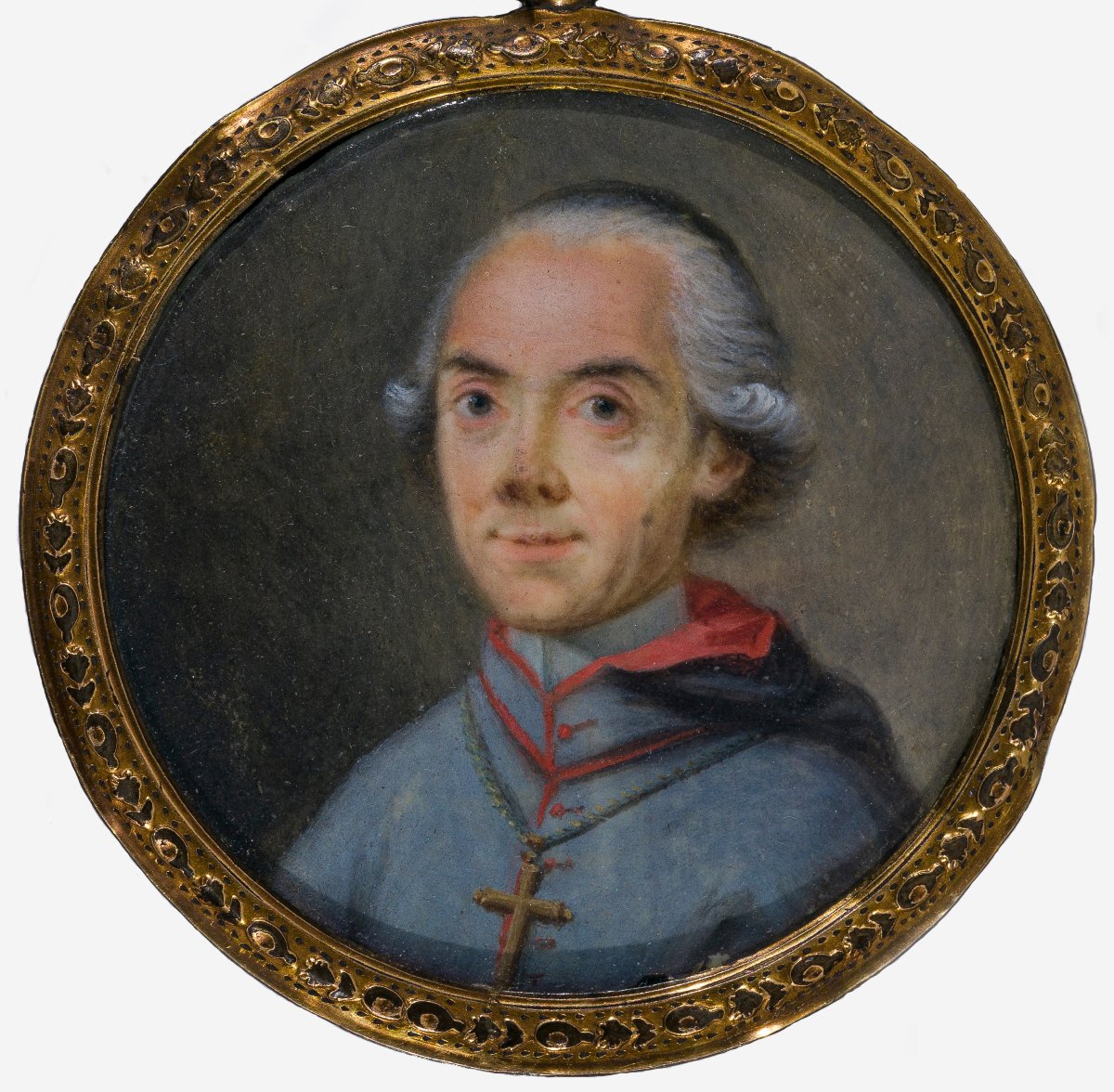 École française, c.1775 Portrait en miniature représentant un cardinal, peut être De Loménie-photo-2