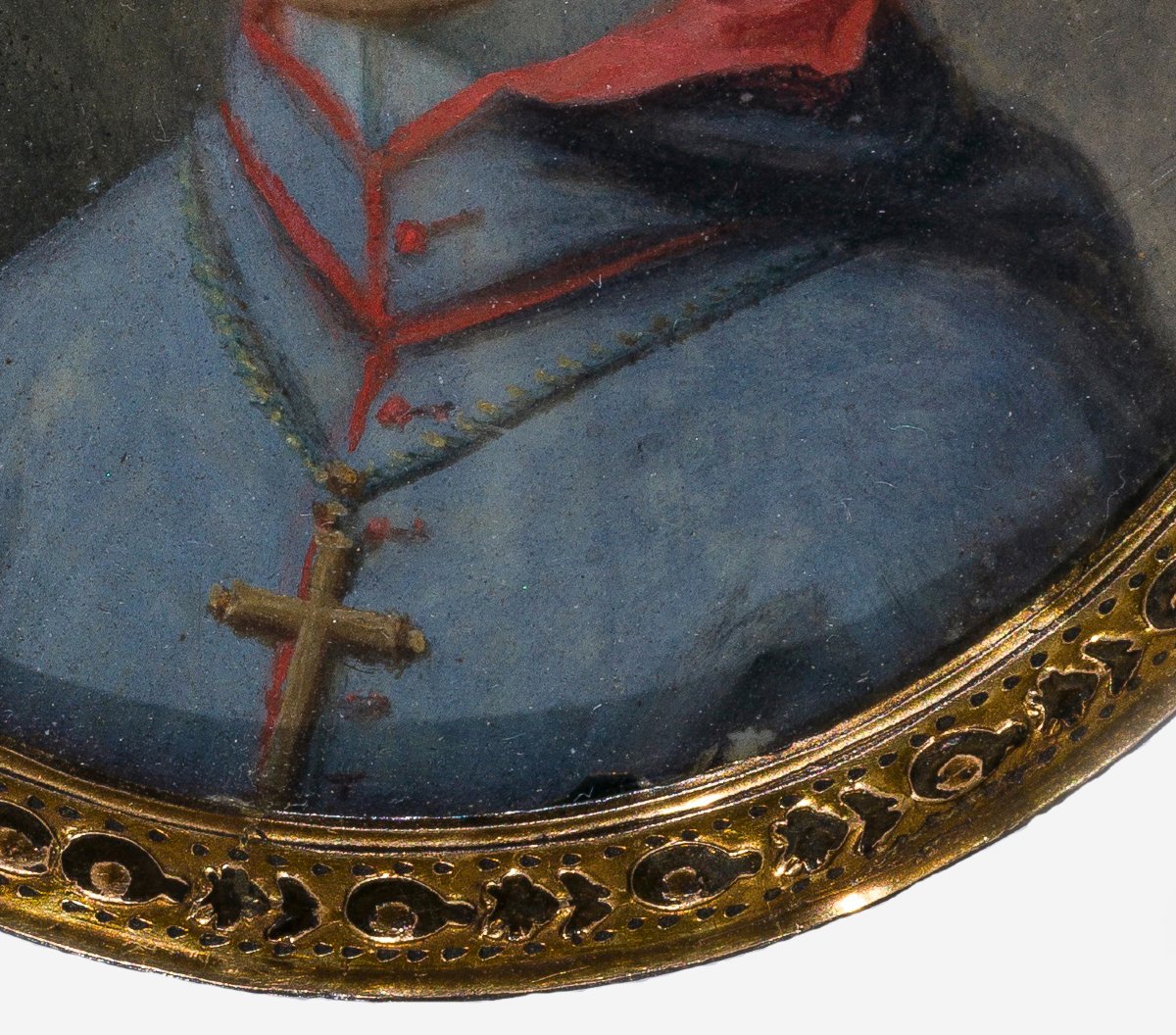 École française, c.1775 Portrait en miniature représentant un cardinal, peut être De Loménie-photo-1