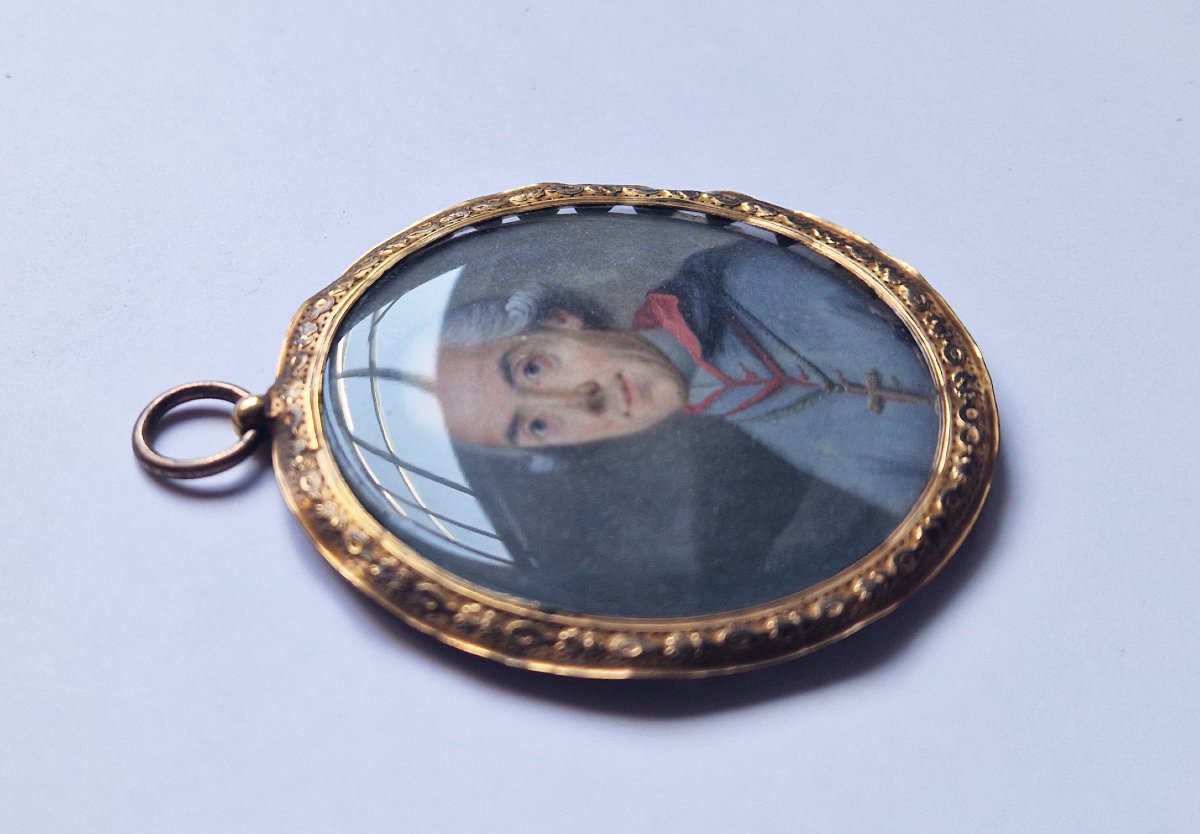 École française, c.1775 Portrait en miniature représentant un cardinal, peut être De Loménie-photo-4