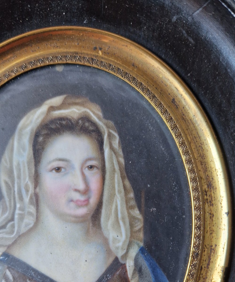 École française du XVIIIe siècle  Portrait en miniature de Madame de Maintenon -photo-4