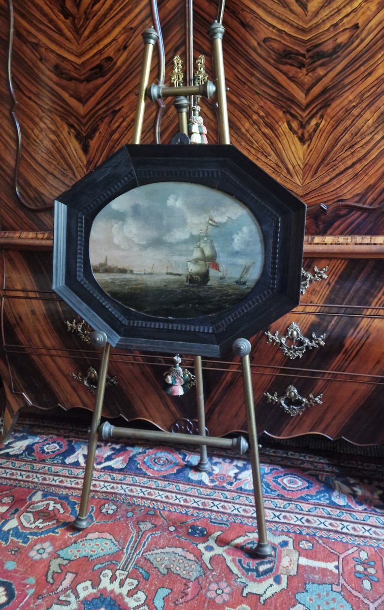 Tableau hollandais XVIIe attr à Cornelis Bol (1589–1666 ) dans son cadre d'origine  -photo-2