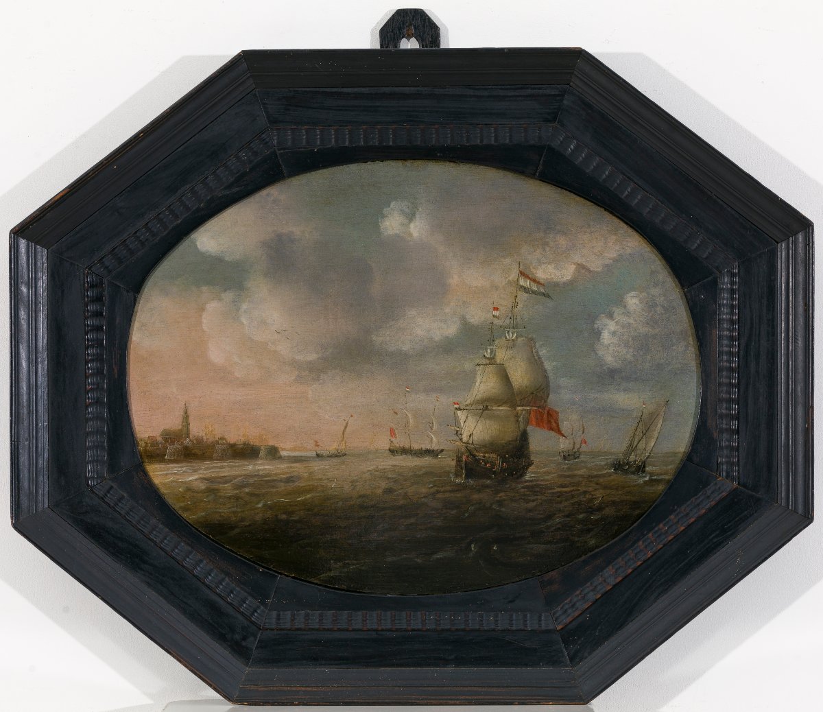 Tableau hollandais XVIIe attr à Cornelis Bol (1589–1666 ) dans son cadre d'origine  