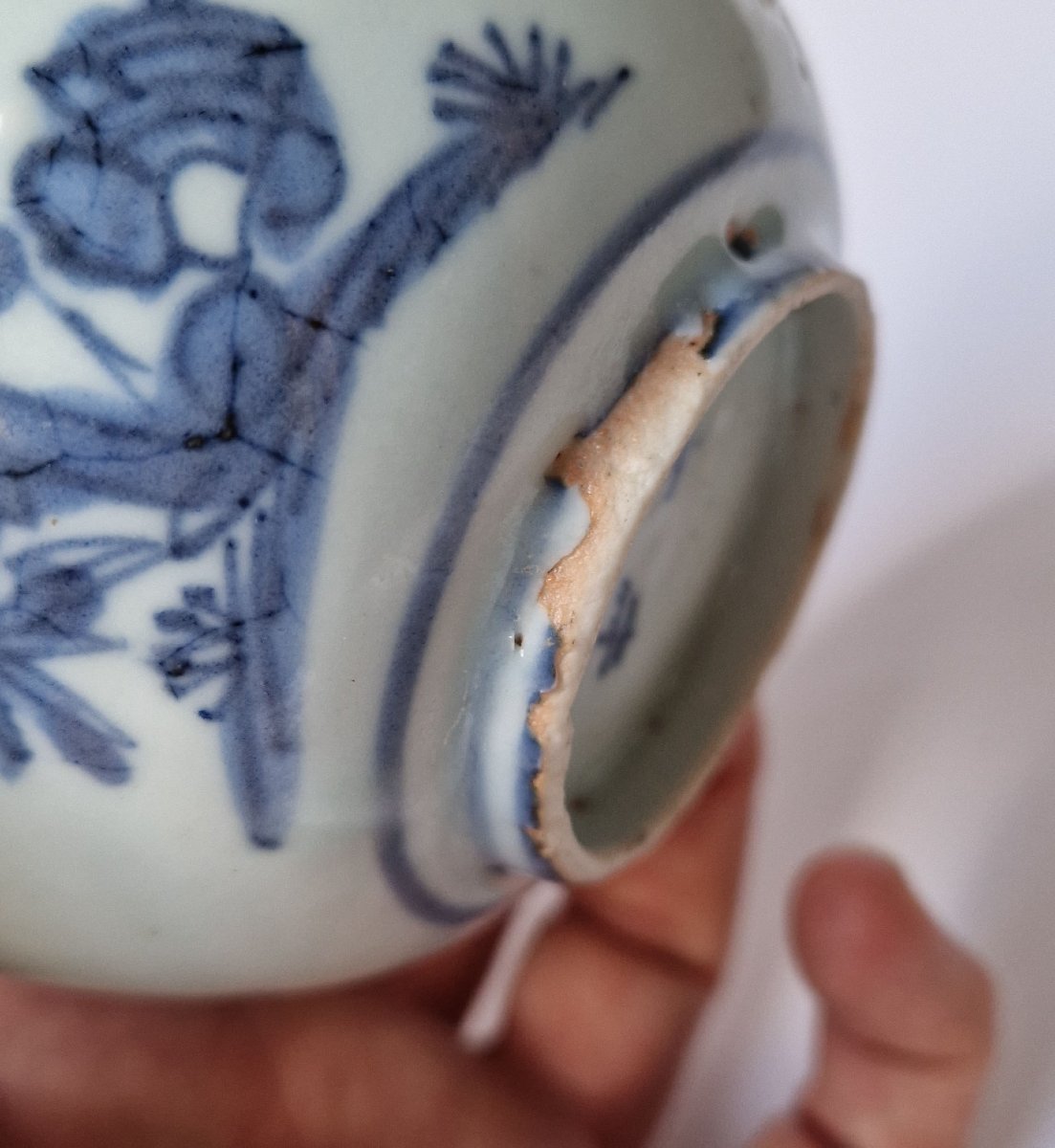 Bol bleu et blanc « Kraak » Chine Ming Wanli, vers 1620, marque Fugui Jiaqi  Diamètre 12.5 cm-photo-5