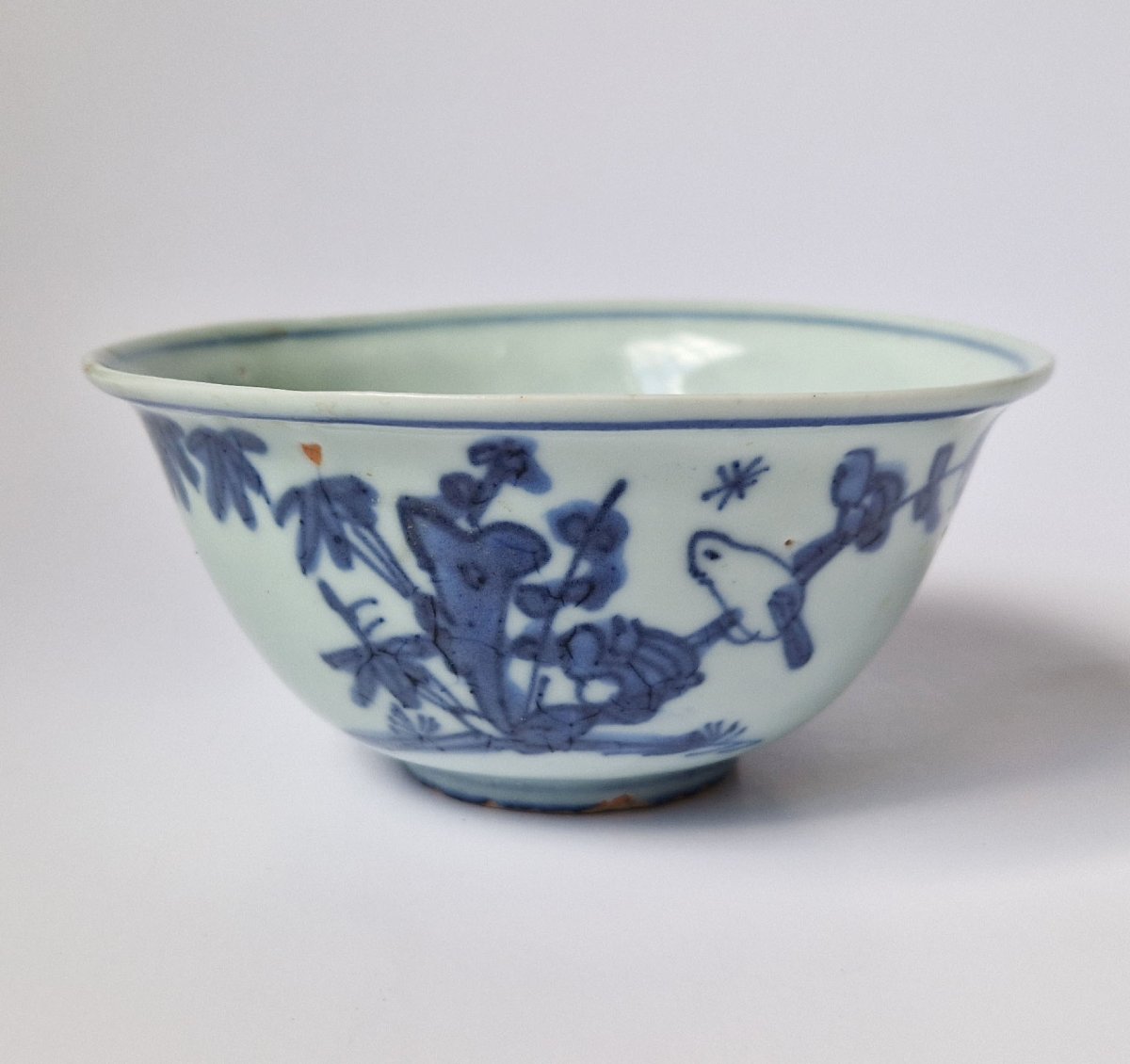 Bol bleu et blanc « Kraak » Chine Ming Wanli, vers 1620, marque Fugui Jiaqi  Diamètre 12.5 cm