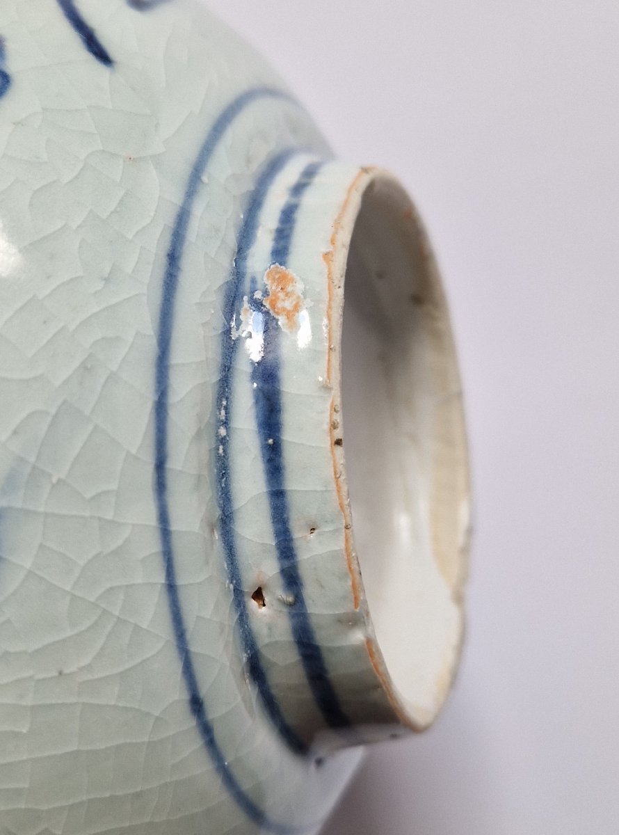 Bol bleu et blanc chinois Ming Wanli Swatow vers 1575-1625 Diamètre: 19,5 cm-photo-6