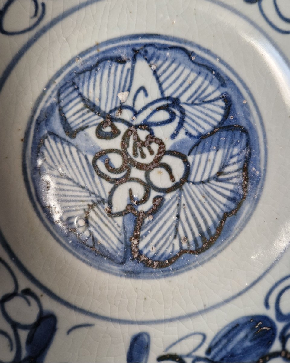 Bol bleu et blanc chinois Ming Wanli Swatow vers 1575-1625 Diamètre: 19,5 cm-photo-8