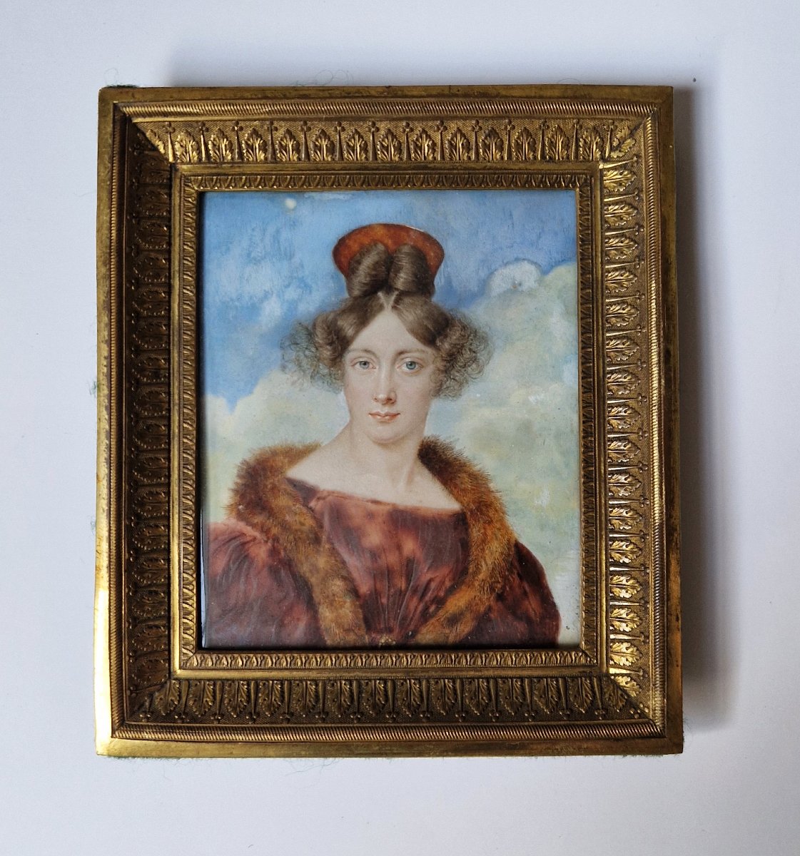 German Or French School, Ca. 1830; Portrait Miniature Of An Elegant Lady-photo-2
